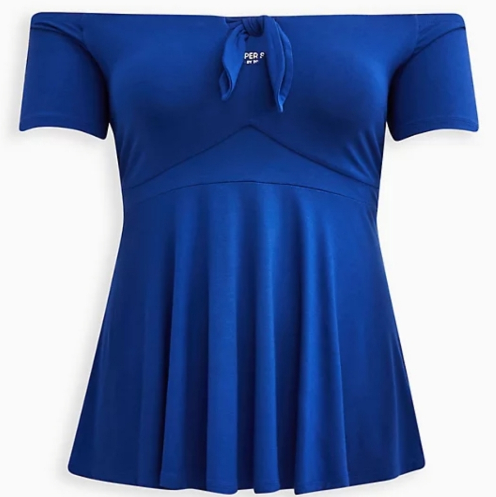 Torrid Blue Off-Shoulder Blouse